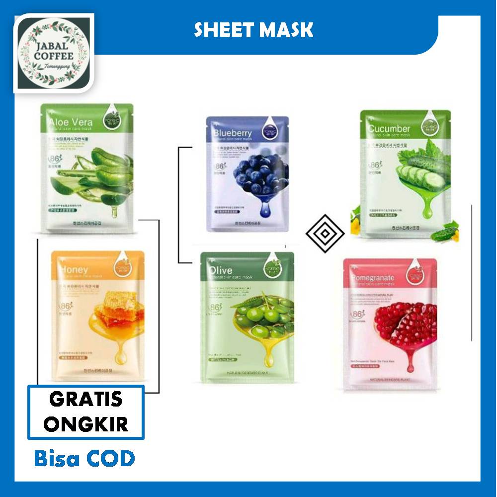 Masker Wajah Rorec / Hchana Natural Skincare Mask / Hchana Sheet Mask Natural J153