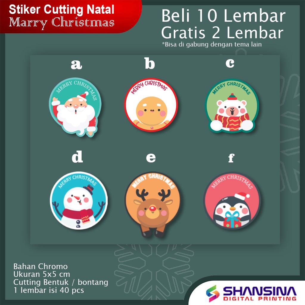 

Stiker Cutting Marry Christmas I Label Natal xmas I Label Hampers