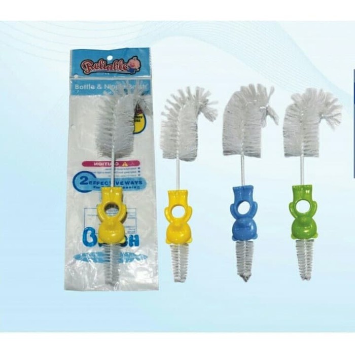 Sikat botol reliable bottle &amp; nipple brush 2 pcs RSB-7002