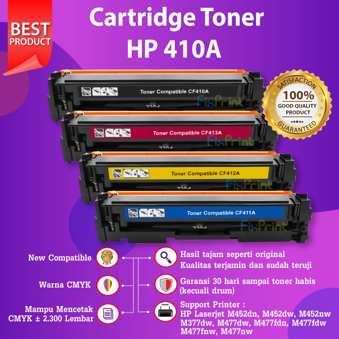 Cartridge Toner Compatible 410A CF410A CF411A CF412A CF413A Canon 046 HP M452dn M377dw M477dw