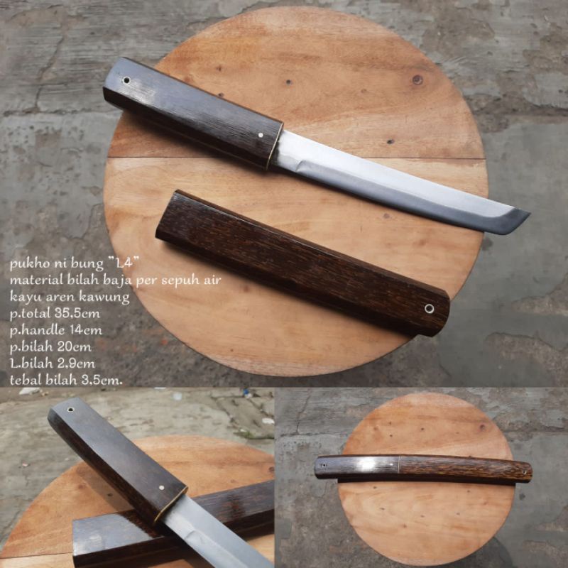 Pisau pukko Tanto kayu ruyung