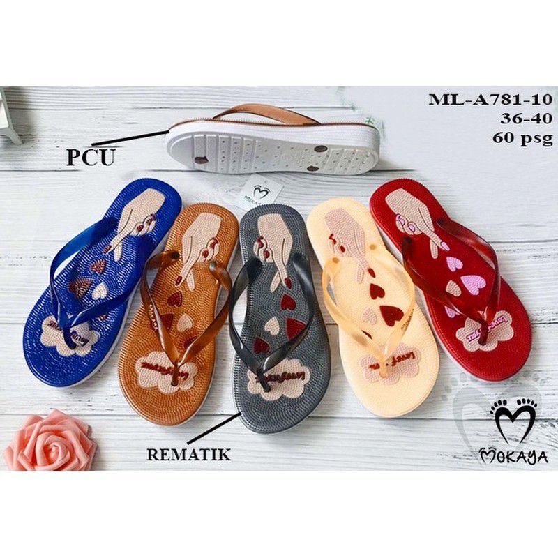 SANDAL JEPIT KARET JELLY REMATIK HELLS 3CM MOKAYA IMPORT (37-41)