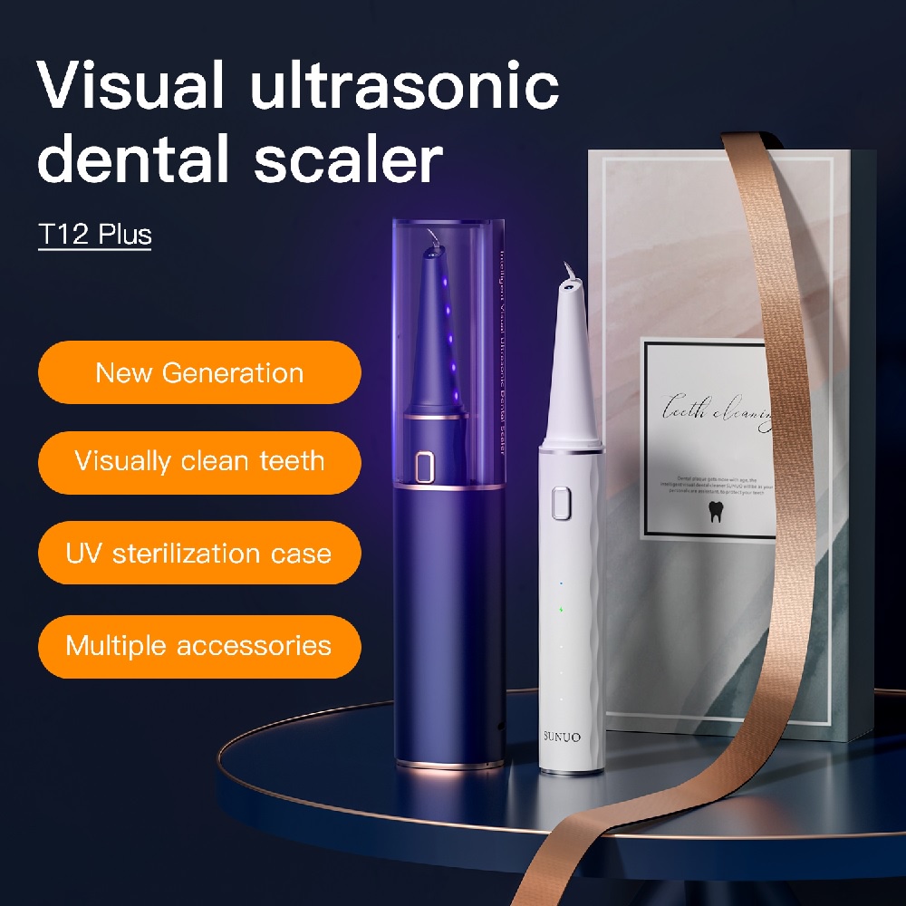 SUNUO T12 PLUS - Smart Ultrasonic Dental Scaler Pembersih Karang Gigi - Versi Terbaru dari SUNUO T11 dan T11 PRO
