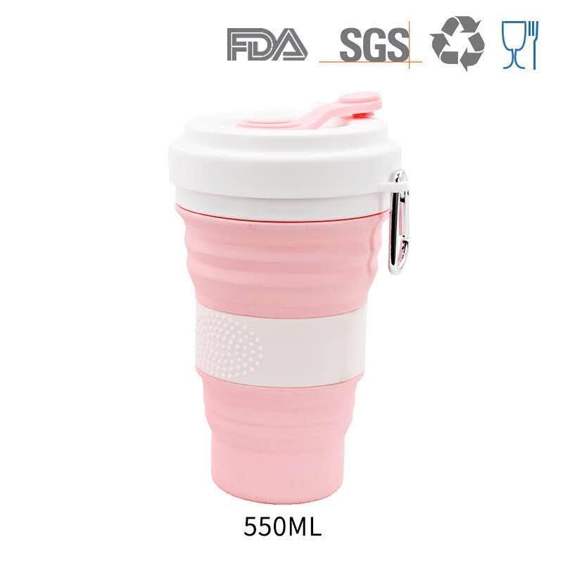 Gelas Lipat Silicone / Collapsible Silicone Foldable Coffee Cup 550 ML