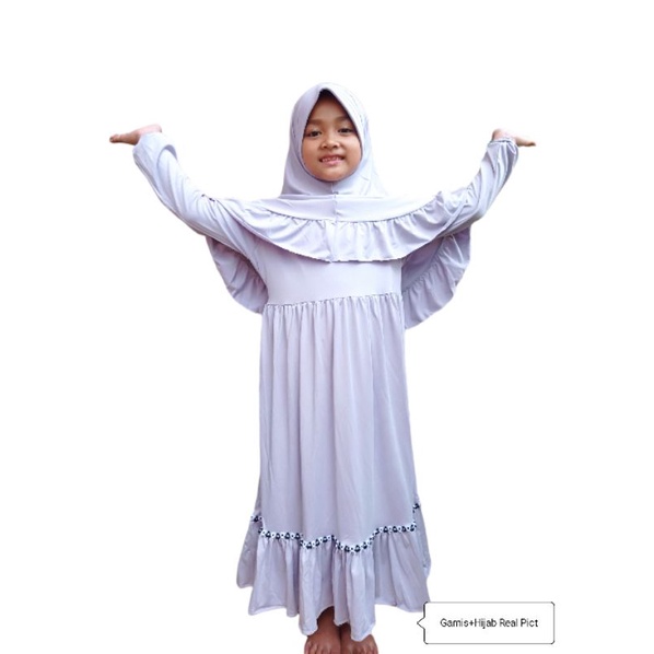 Gamis Anak Perempuan Naisya Bahan Spandex Premium Tebal