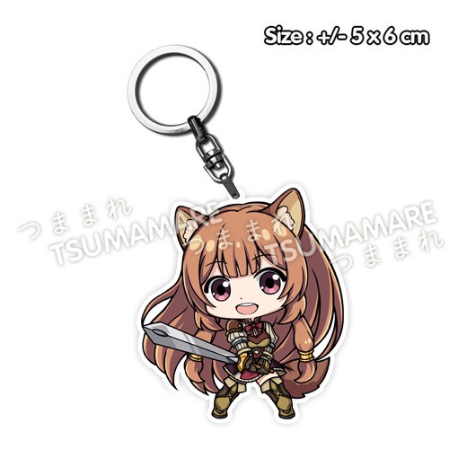 Gantungan Kunci Anime Acrylic Tate no Yuusha Shield Hero Raphtalia