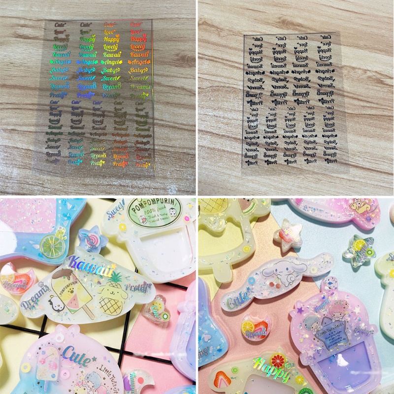 SIY  1 Sheet English Letters Resin Filler for DIY Epoxy Resin Mold Filling Material