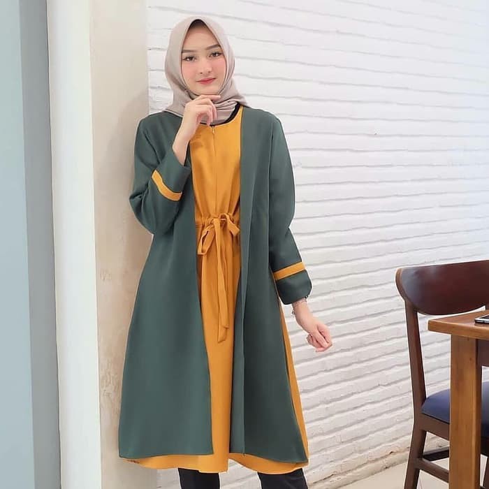 Baju Atasan Muslimah Desain Formal Tamara Combi Long Tunik Wanita Muslimah Shopee Indonesia