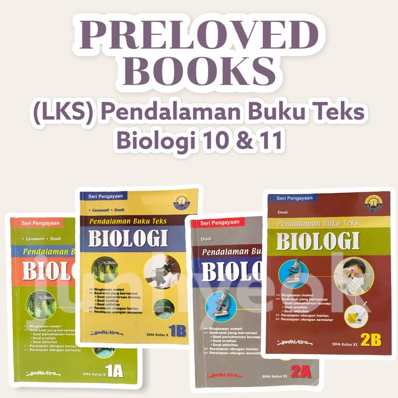 PBT BIOLOGI KELAS 10 11 X XI ORIGINAL YUDHISTIRA SMA - 1A 1B & 2A 2B - Pendalaman Buku Teks LKS - Ku