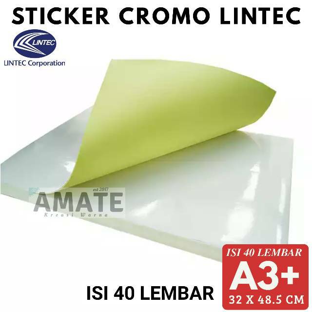 

Stiker Sticker Cromo Lintec A3+ isi 40 Lembar | Kertas Stiker Chromo kromo