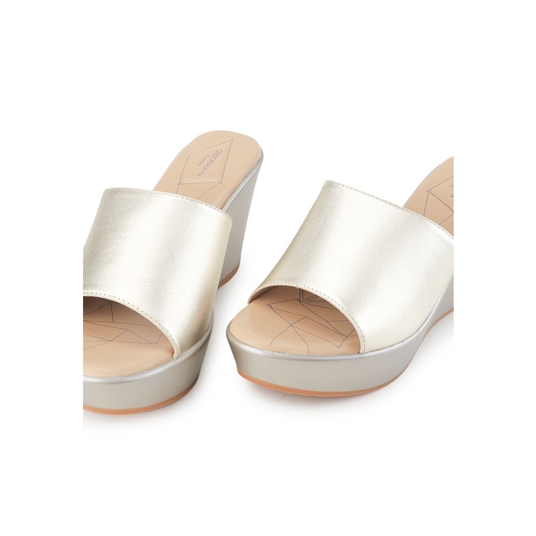 SANDAL WEDGES KULIT OBERMAIN WANITA ORIGINAL ASLI TERBARU GOLD OW25