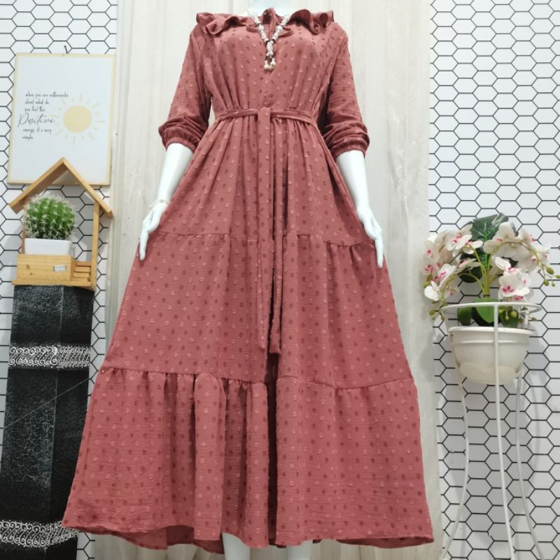 DRESS CRINGKLE URAGIRI TIMBUL/GAMIS CRINGKLE URAGIRI TERBARU