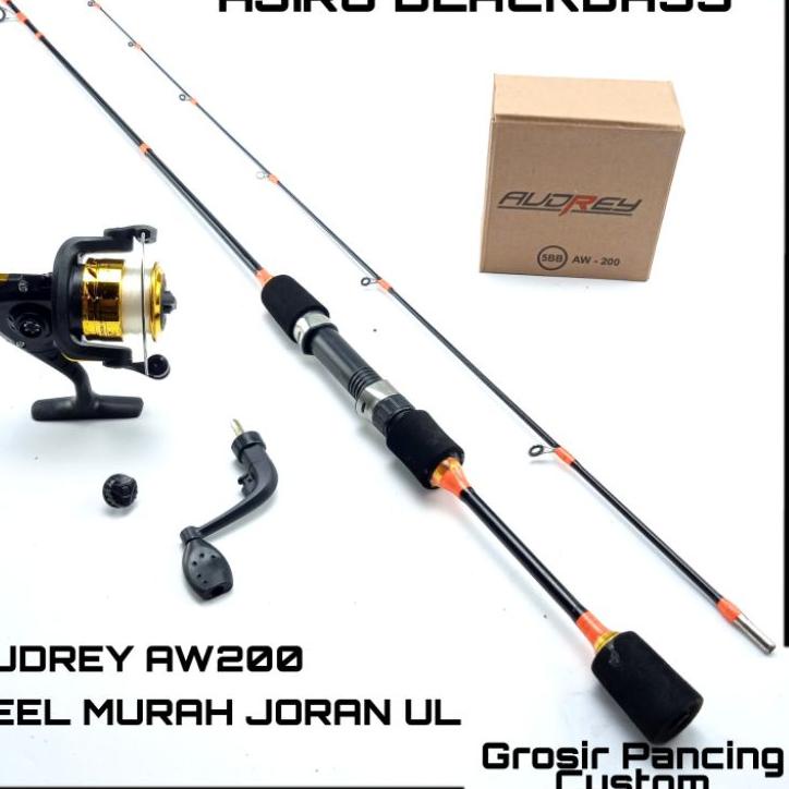 LANGSUNG KIRIM.. satu set joran pancing ul ultralight lentur fiber solid murah kuat ajiro blackbass 