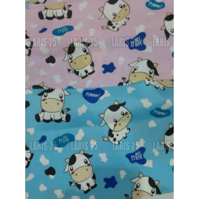 TERMURAH BAHAN KAIN TERLARIS KATUN MIKROTEX MOTIF SAPI UTK SPREI GORDEN PIYAMA PER 0,5M DAN 1M