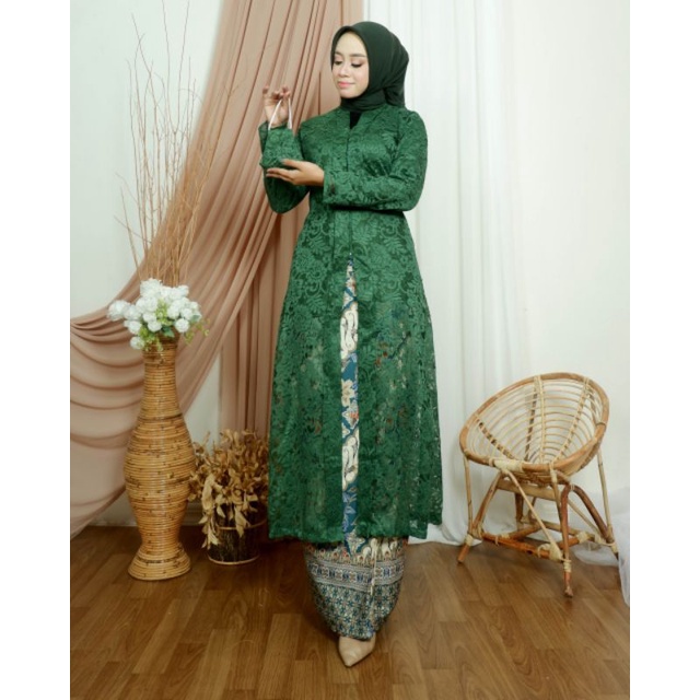 SETELAN KEBAYA BRUKAT AINUN || MODEL TUNIK KARTINI