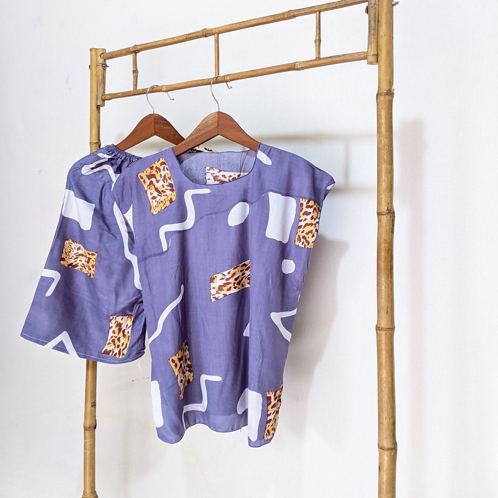 Baju Tidur Tanpa Lengan Piyama Krill Setelan Midi Homewear Homey Dress Baby Doll Dewasa Nyaman Di Rumah Santai WFH Rayon One Set Pajamas-2