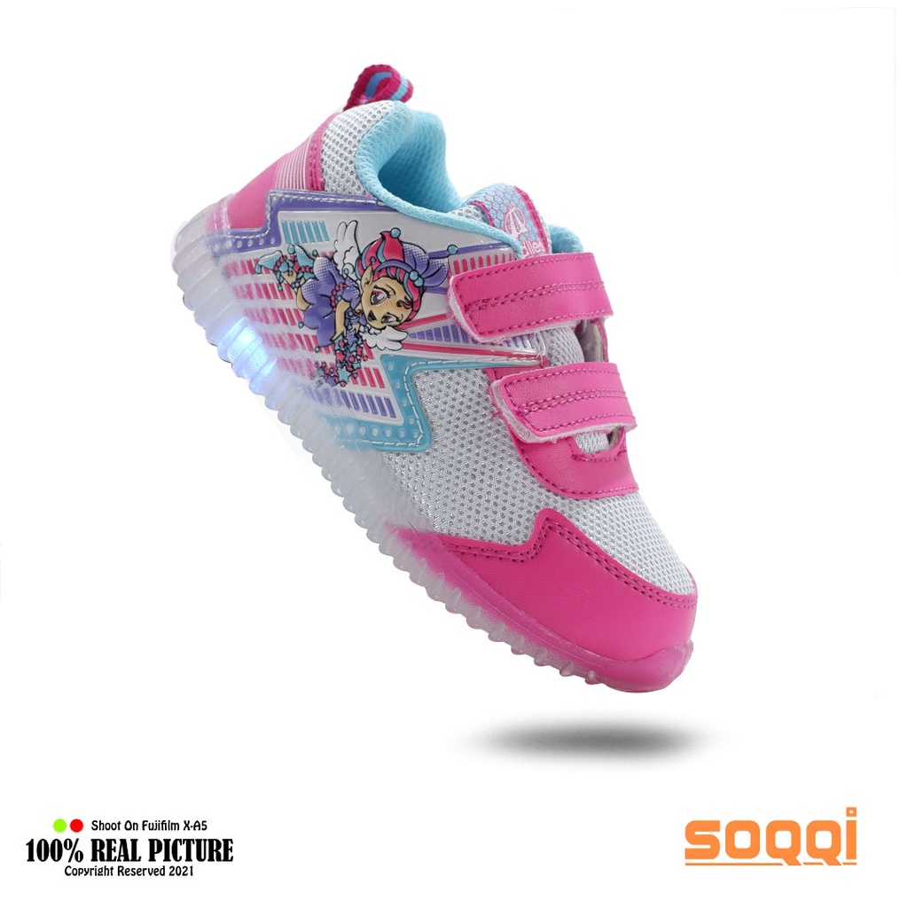 Sepatu sekolah anak perempuan tk ori sneakers paud anak-anak cewek lampu umur 5-7 tahun Ardiles Bravia terbaru promo keren cod murah 26-31