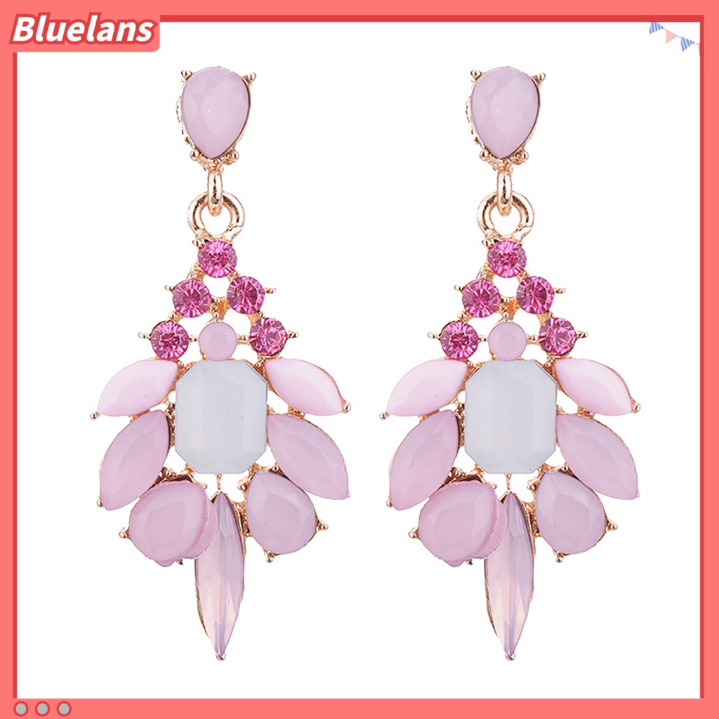 Bluelans 1 Pair Earrings Attractive Water Drop Shape Alloy Women Girls Ear Studs