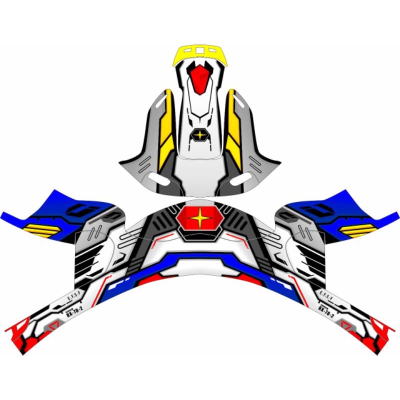 Decal Helm Full Face INK CL 25 Motif Gundam TERLARISSS