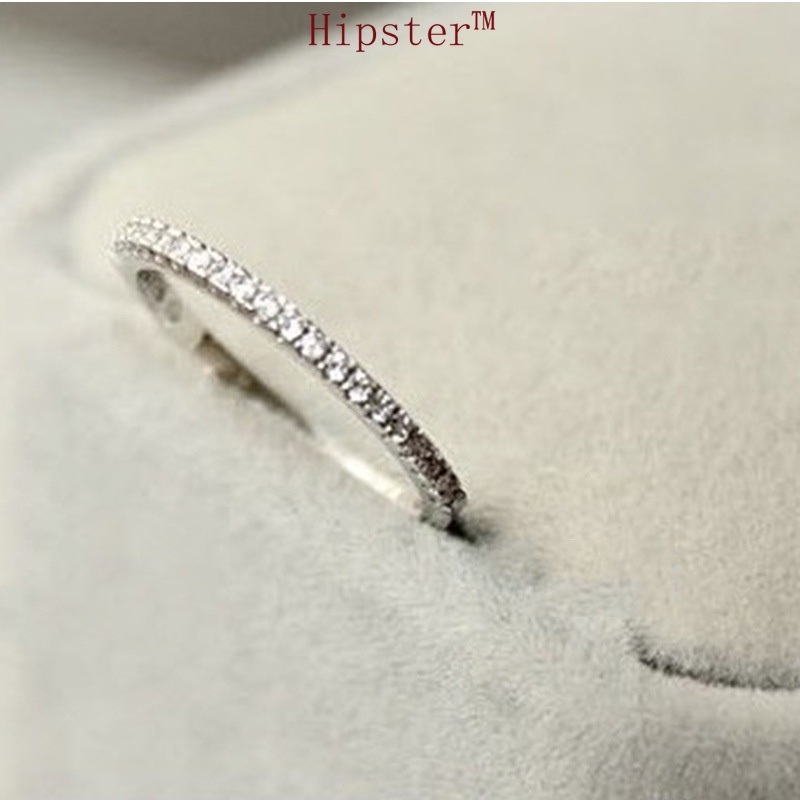 Popular Fashion Couple Inlaid Single Row Diamond Strip Platinum Romantic Ring