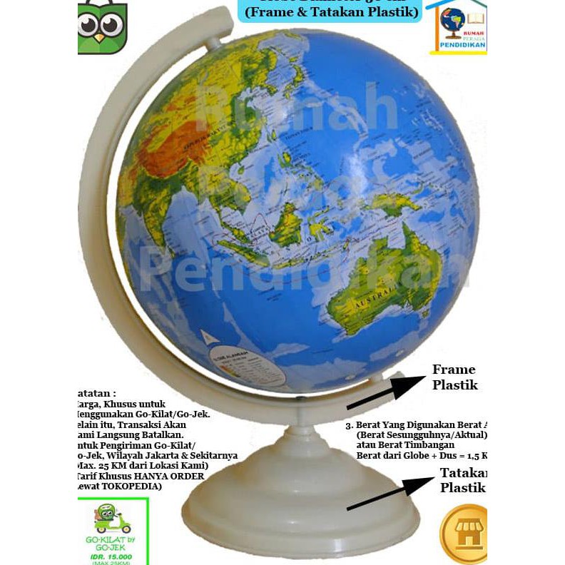 

GLOBE (BOLA DUNIA) 30 CM - TIPE 1 (VIA GO-KILAT) KODE 168
