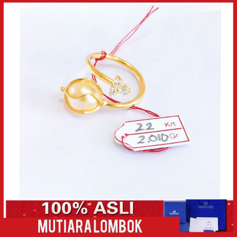 cincin emas 22 karat mutiara laut lombok asli cincin emas cincin mutiara jewellery south sea pearl p