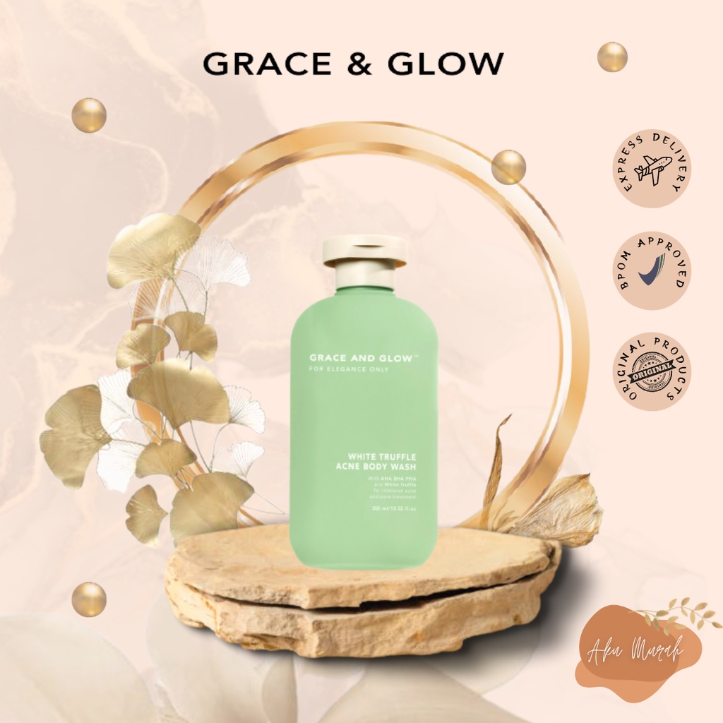 ✨ AKU MURAH ✨ Grace and Glow White Truffle Acne Body Wash with AHA BHA PHA And White Truffle