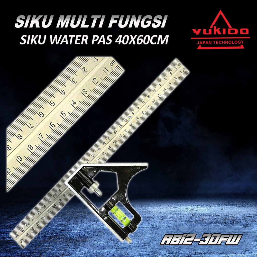 Penggaris Siku L Sudut / sekon Multifungsi Waterpass Kombinasi Sudut Presisi Air Geser Mistar YUKIDO