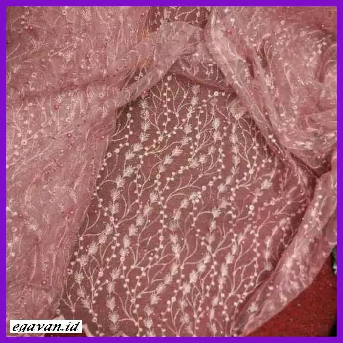 KEBAYA-BRUKAT- KAIN BRUKAT TILE MUTIARA AKAR. LACE BROKAT MUTIARA. KAIN KEBAYA MODERN -ELVIANA-