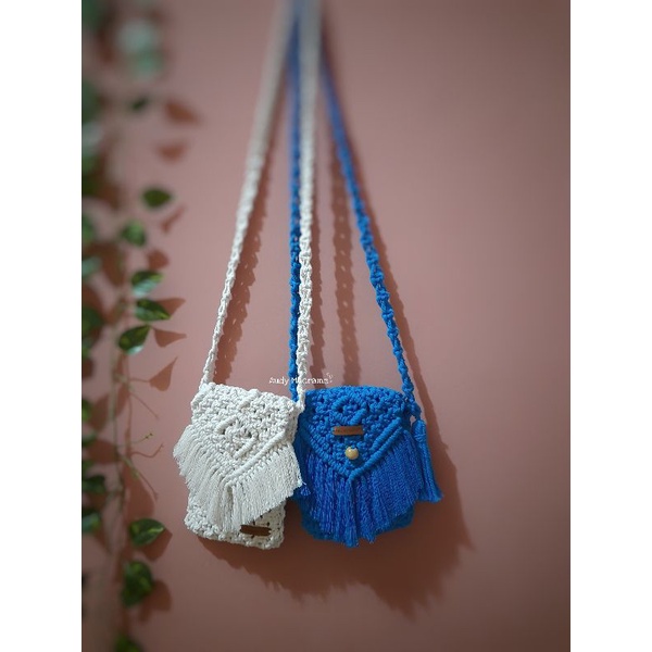 Macrame bag/Macrame sling bag/macrame phone bag/tas macrame/tas selempang/tas hp
