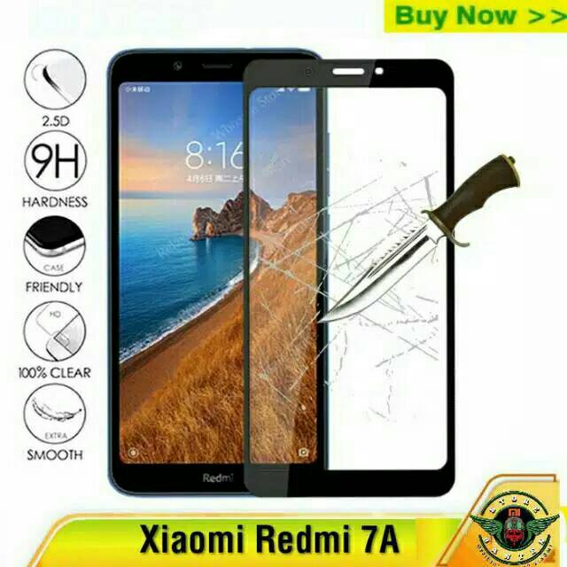 TEMPERED GLASS 9D FULL GLUE REDMI 7A