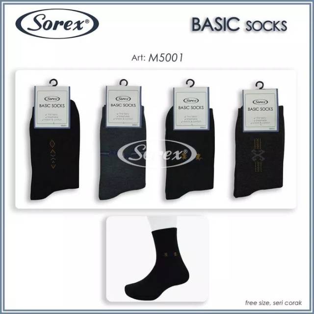 Kaos Kaki Pria Formal Basic Socks M5001 Sorex Murah