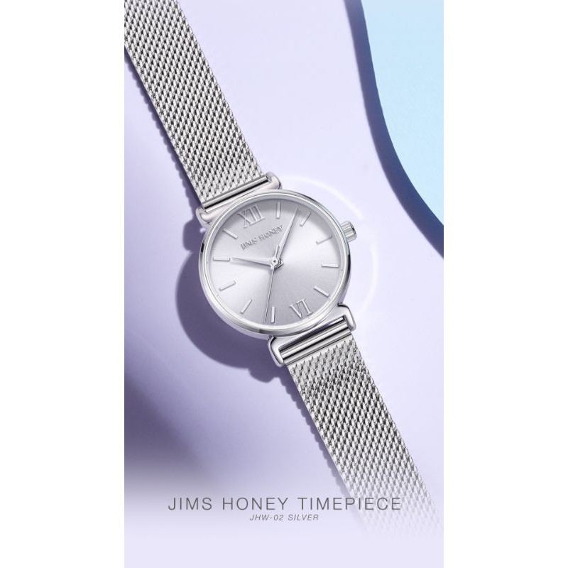 JIMS HONEY JHW02 JAM TANGAN WANITA STAINLESS ANTI AIR JIMSHONEY ORI IMPOR CEWE KOREA BOX MEWAH JHW2