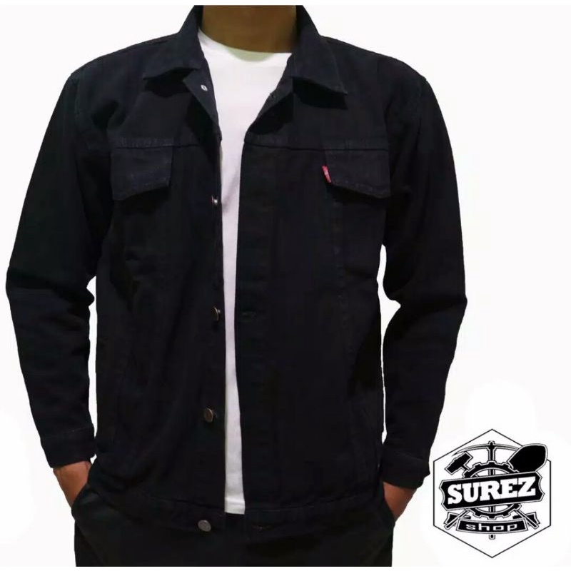 JAKET LEVIS JEANS COWOK - HITAM