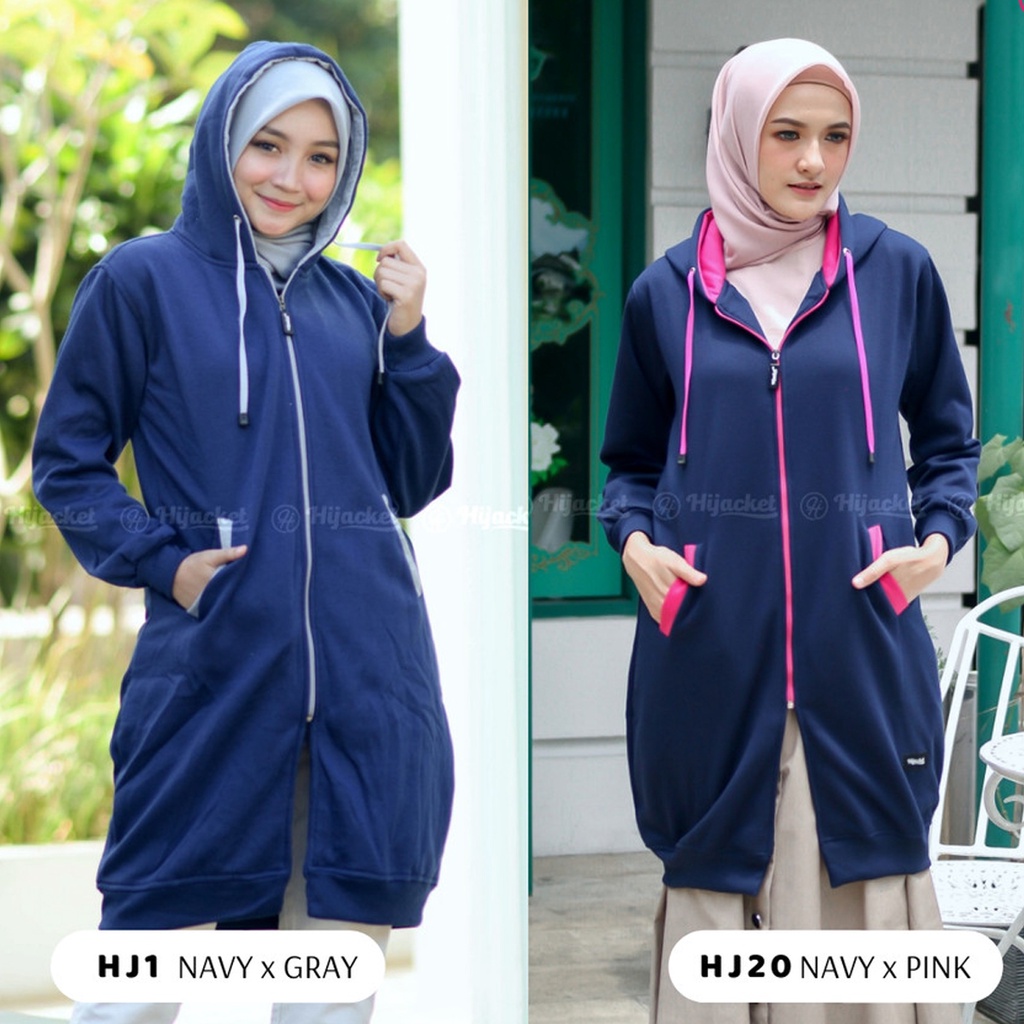 (BEST SELLER) Jaket Sweater Wanita Muslimah Hijab - Hijacket Basic Hijaber Original Panjang Hijaket