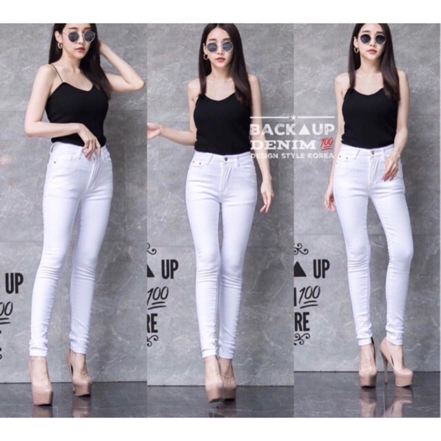 Celana jeans putih size m barang import premium bangkok