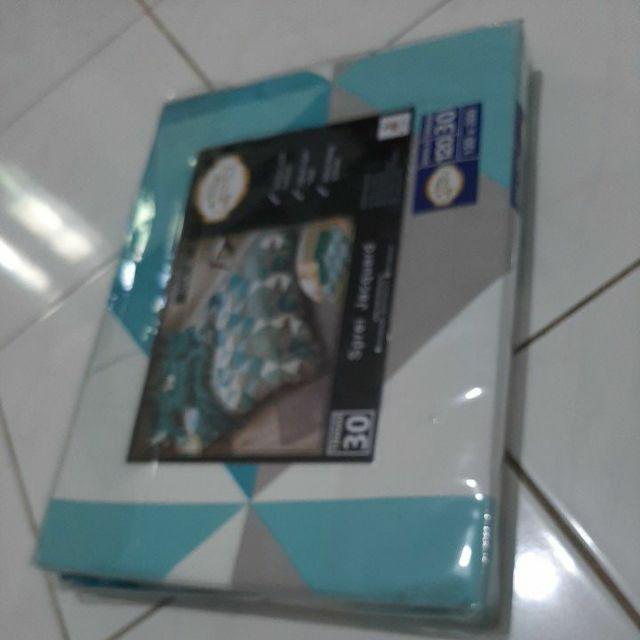 Sprei Premium Uk. Single (120x200)cm Tinggi 30 Cm Vallery Quincy Motif Nuansa Biru Laut