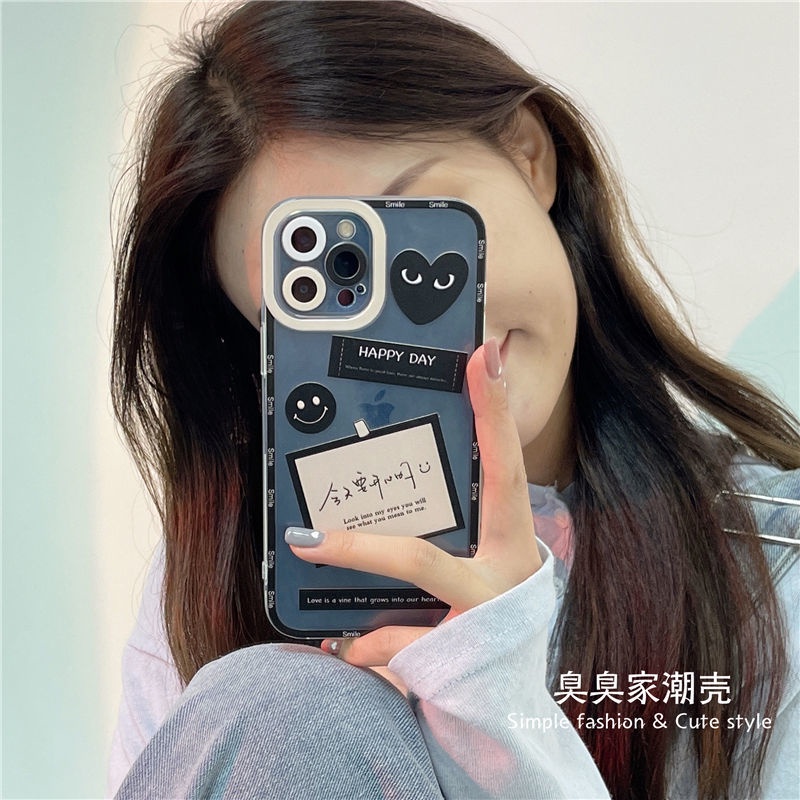 Casing Ponsel Untuk iPhone 11 12 Pro Max 12Pro XR XsMax 7 8 SE 2020 8 Plus 11Pro Label Cinta, Kartun Berbentuk Hati Casing Ponsel Silikon Casing Tahan Guncangan Hs5gvaw