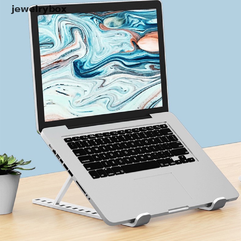 (jewelrybox) Stand Holder Laptop / Notebook / Tablet Portable Bahan Plastik Bisa Dilipat