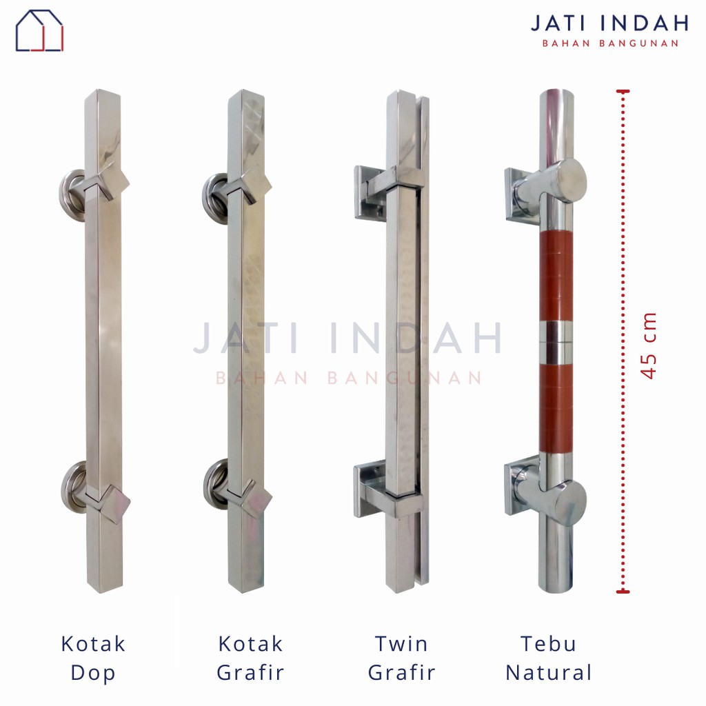 Pull Handle Pintu Chrome 45 cm Kupu Tarung | Gagang Tarikan Pintu
