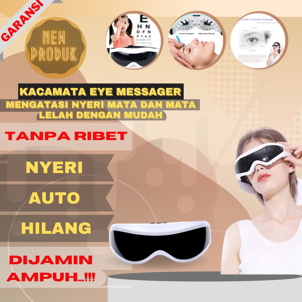 (NEW PRODUK EYE MASSAGER) Alat Medis bantu Terapi Kesehatan Kacamata Pijat Mata Lelah Mata Nyeri Pri