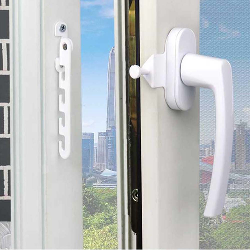 REBUY Security Casement wind brace Solid Window Lock Window limiter Lock Windproof Child Safety protection Swivel Window Home Improvement Home security Window Hardware Wind Hook Brace/Multicolor