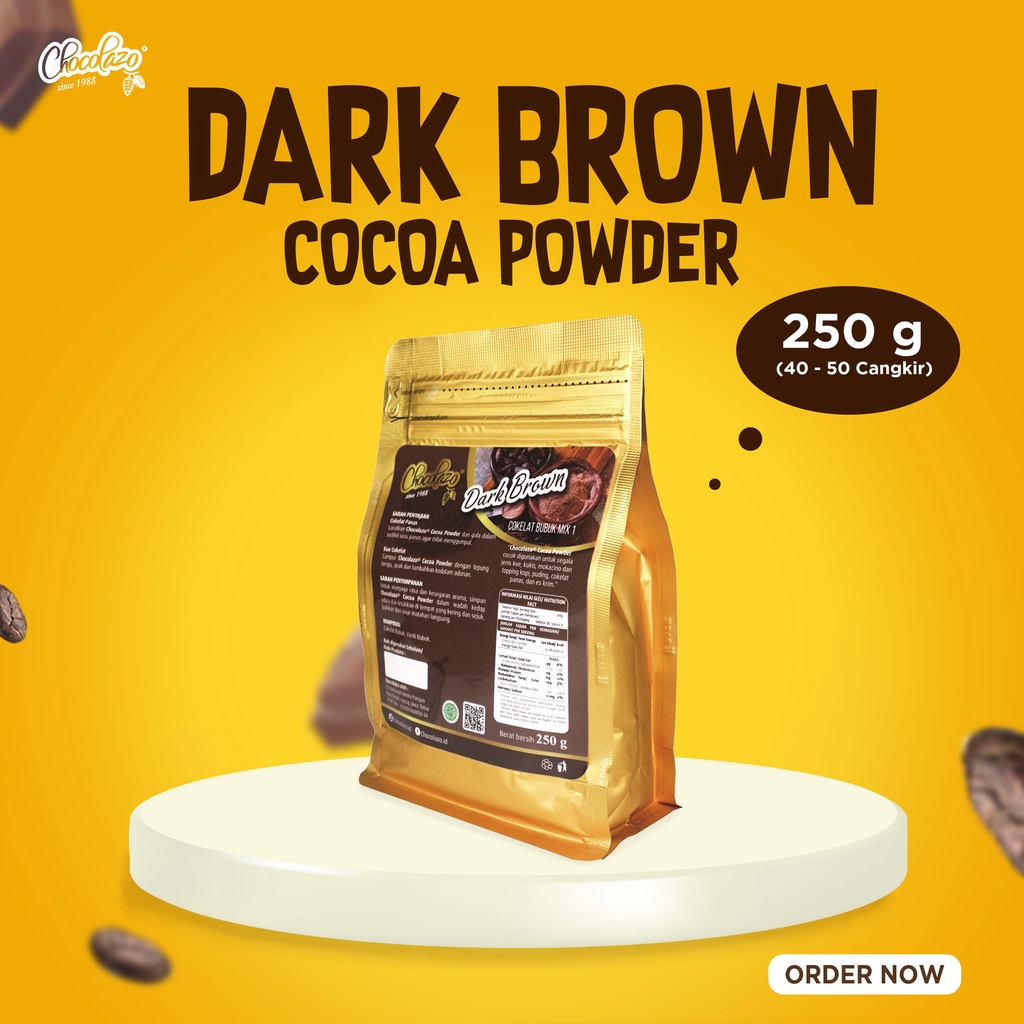 

Dark Brown Chocolate Coklat Bubuk Murni Cocoa Powder untuk Minuman & Kue Chocolazo Cokelat 250g cmp