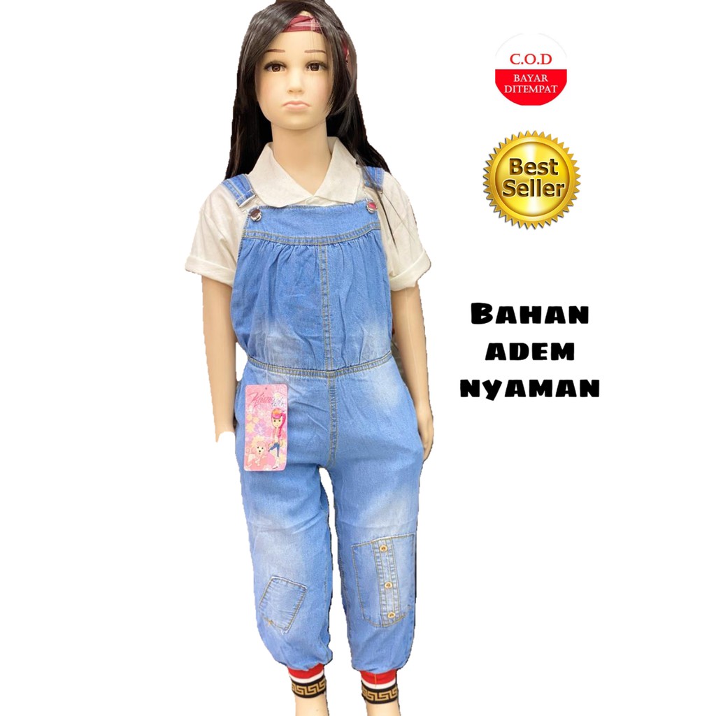 Overall Pakaian Baju anak  perempuan  wanita jumpsuit jeans  