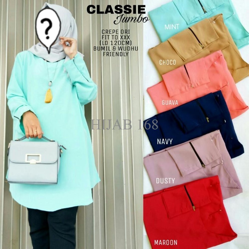 TERLARIS Baju Atasan Muslim Classie Jumbo Tunic terbaru terlaris muslimah