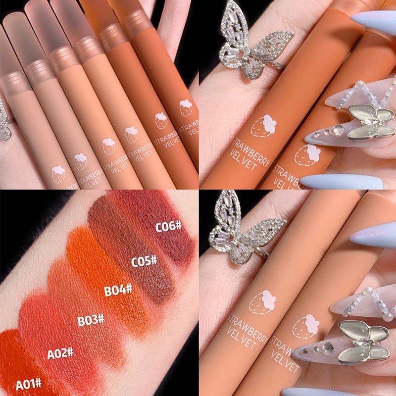 KISS BEAUTY STRAWBERRY Lipgloss Thai Peach Lipglos VELVET