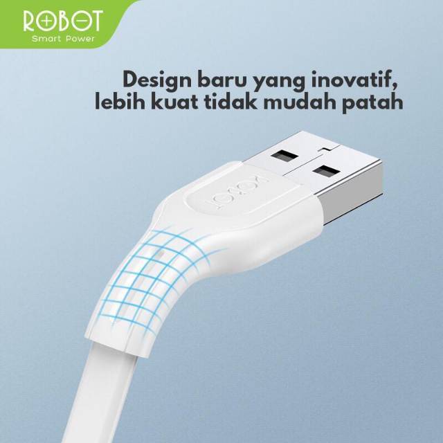 ROBOT RDC100S RDM100S RDL100S 2.4A Type-C Quick Charging 100cm Data Cable White