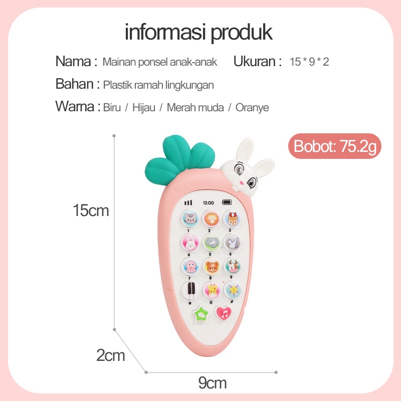 Mainan bayi/Mainan handphone bayi/Mainan edukasi bayi/Mainan telpon anak perempuan/Telepon Pendidikan Awal dengan Lampu Musik (B75)