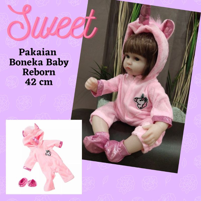 Aksesoris Pakaian Baju Topi Sepatu Boneka Reborn 38 cm, 42 cm, 45 cm, 48 cm