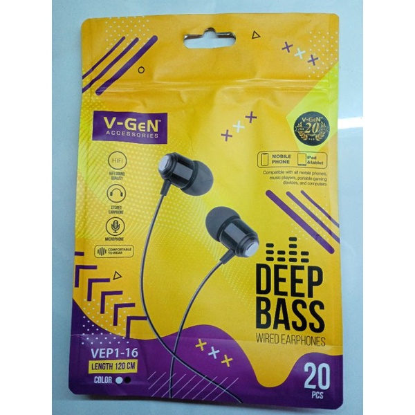 Earphone V-Gen VEP1-16  &quot;DEEP BASS&quot;, Handset Handsfree VGen Original